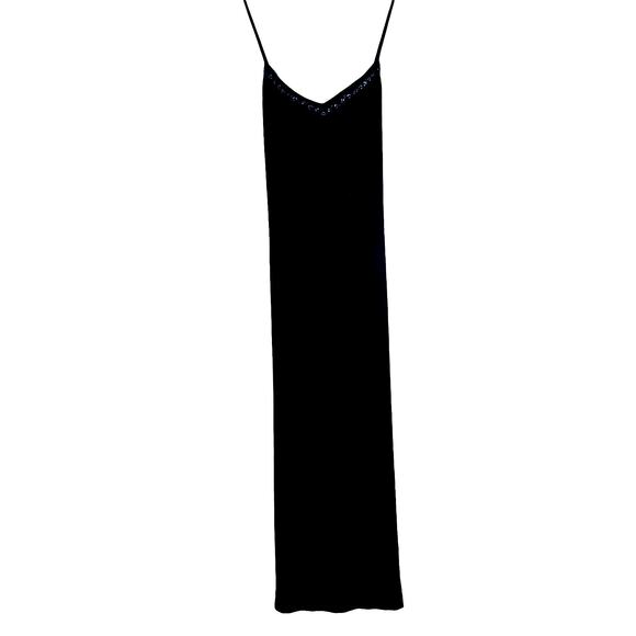 Women's Vintage Y2K Black Velvet Maxi Spaghetti straps Maxi Holiday Dress Large - Picture 1 of 11